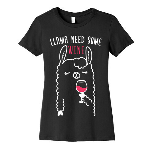 Llama Need Some Wine Womens T-Shirt