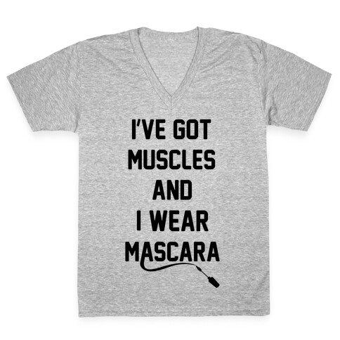 Muscles and Mascara V-Neck Tee Shirt