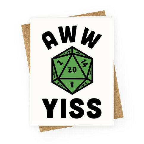 Aww Yiss D20 Greeting Card