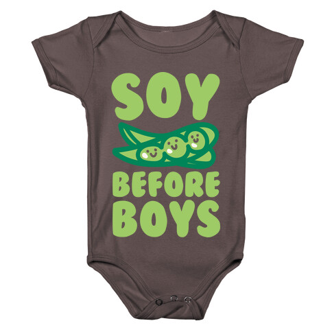 Soy Before Boys White Print Baby One-Piece