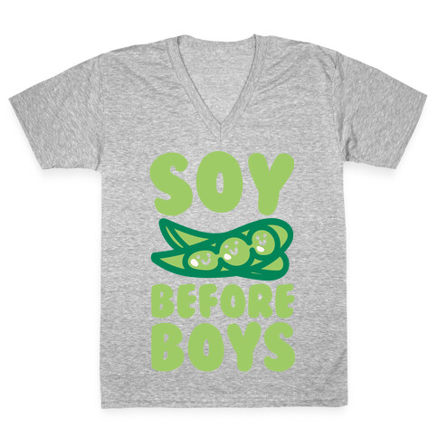 Soy Before Boys White Print V-Neck Tee Shirt