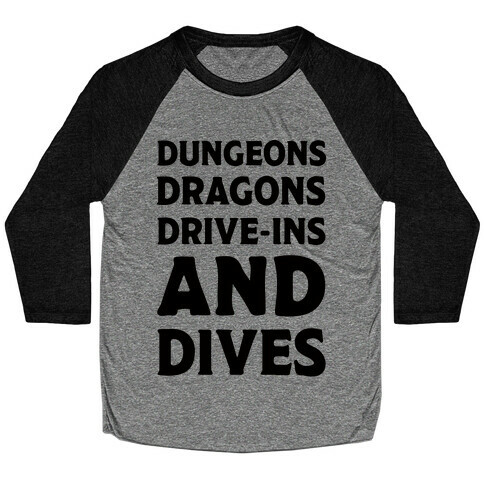 Dungeons Dragons Drive-ins And Dives Baseball Tee