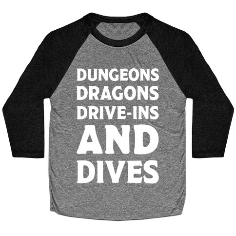 Dungeons Dragons Drive-ins And Dives Baseball Tee