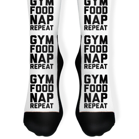 Gym Food Nap Repeat Sock