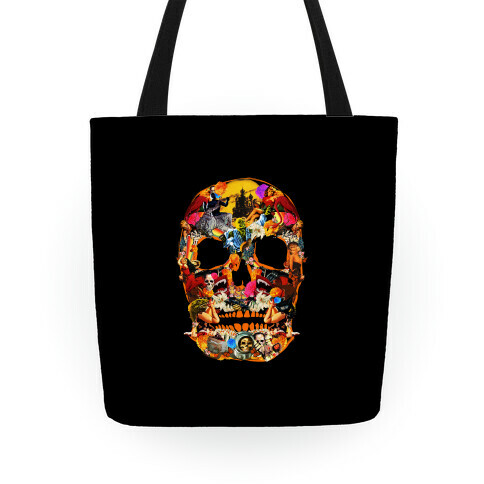 Vintage Skull Collage Tote