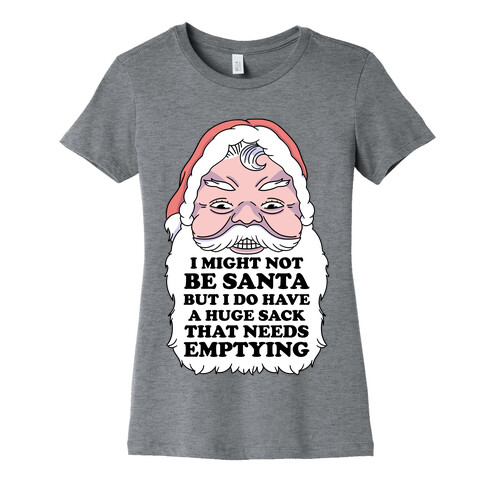 I Might Not Be Santa But I Do Have a Huge Sack That Needs Emptying Womens T-Shirt