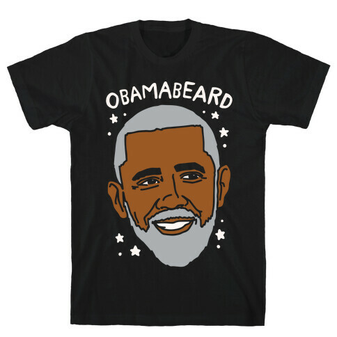 Obamabeard White Print T-Shirt