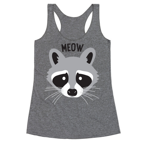 Meow Raccoon Racerback Tank Top