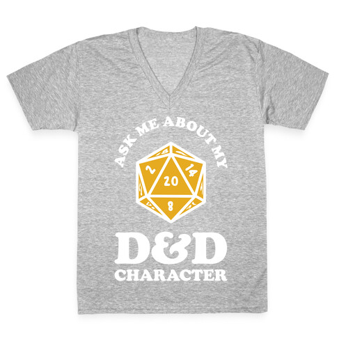 Ask Me About My D&D Character V-Neck Tee Shirt