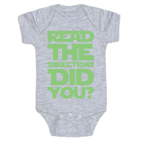 Read The Directions Did You Parody White Print Baby One-Piece