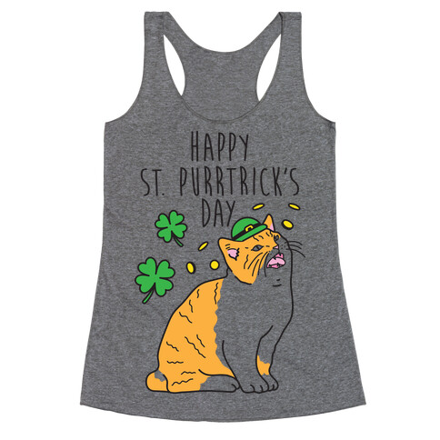 Happy St. Purrtrick's Day Racerback Tank Top