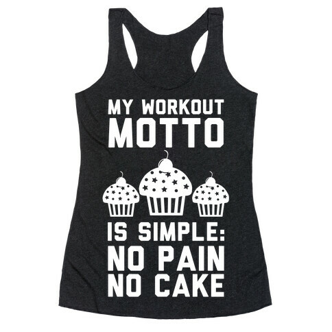 No Pain No Cake Racerback Tank Top