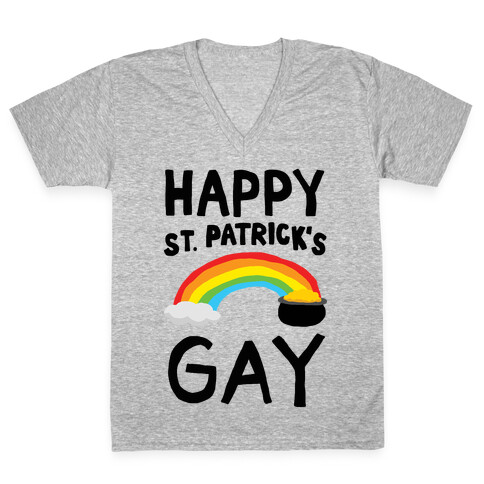 Happy St. Patrick's Gay V-Neck Tee Shirt
