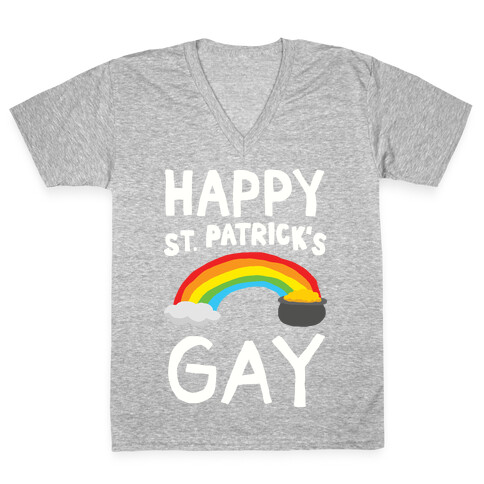 Happy St. Patrick's Gay V-Neck Tee Shirt