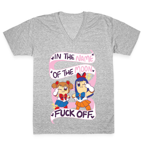 "In The Name of the Moon, F--k Off"  V-Neck Tee Shirt