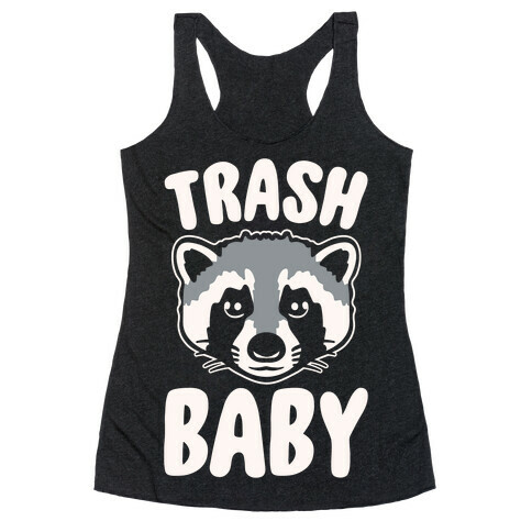 Trash Baby White Print Racerback Tank Top