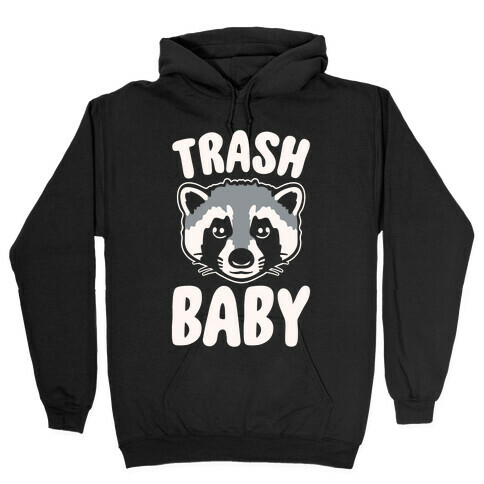 Trash Baby White Print Hooded Sweatshirt