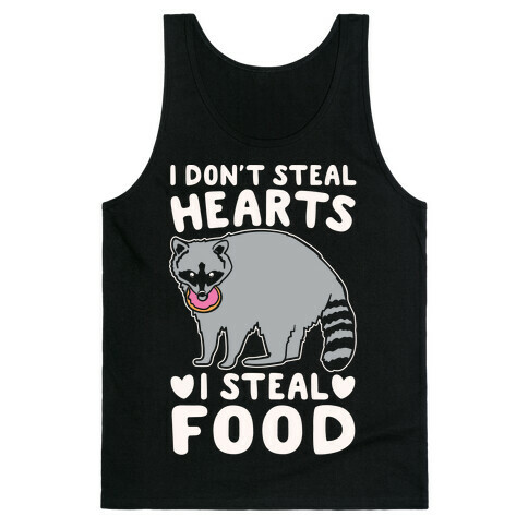 I Don't Steal Hearts I Steal Food White Print Tank Top