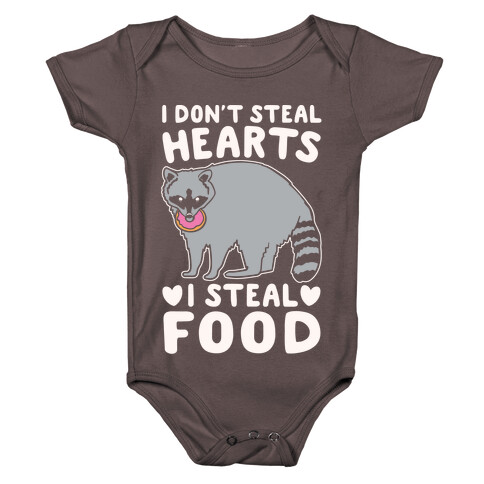 I Don't Steal Hearts I Steal Food White Print Baby One-Piece