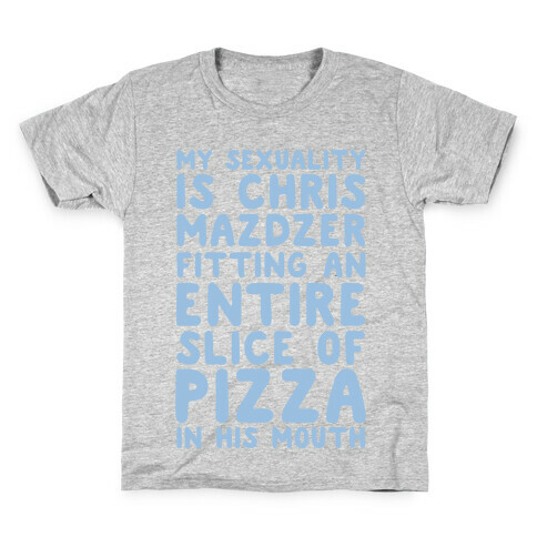 My Sexuality Is Chris Mazdzer Fitting An Entire Slice of Pizza In His Mouth Parody White Print Kids T-Shirt