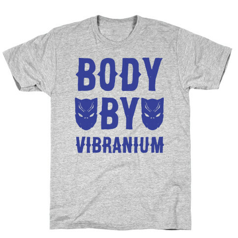 Body By Vibranium Parody White Print T-Shirt