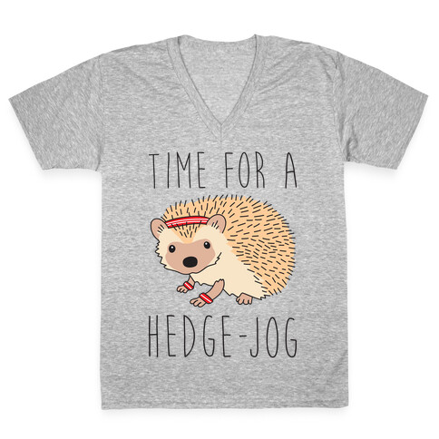 Time For A Hedge Jog V-Neck Tee Shirt