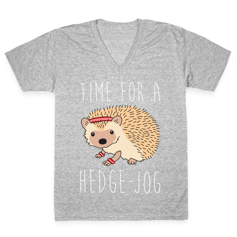 Time For A Hedge Jog V-Neck Tee Shirt