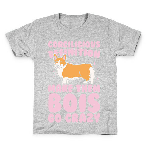 Corgilicious Parody White Print Kids T-Shirt