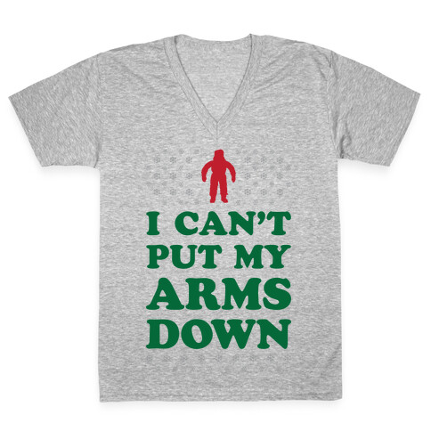 I Can't Put My Arms Down V-Neck Tee Shirt