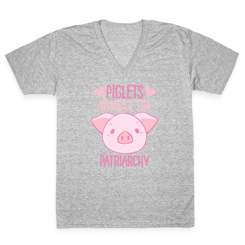 Piglets Against the Patriarchy  V-Neck Tee Shirt