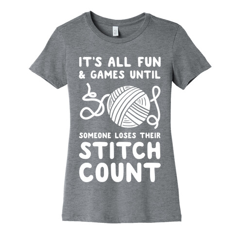 It's All Fun and Games Until Someone Loses Their Stitch Count Womens T-Shirt