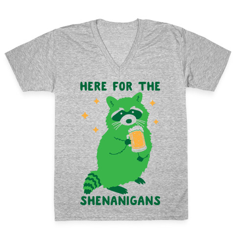 Here For The Shenanigans  V-Neck Tee Shirt