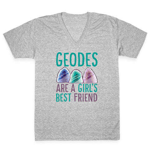Geodes Are a Girl's Best Friend V-Neck Tee Shirt