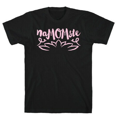 NaMOMste Yoga Mom Parody White Print  T-Shirt