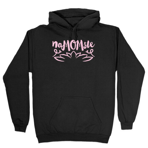 NaMOMste Yoga Mom Parody White Print  Hooded Sweatshirt