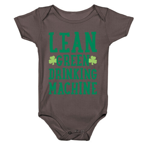 Lean Green Drinking Machine White Print Baby One-Piece