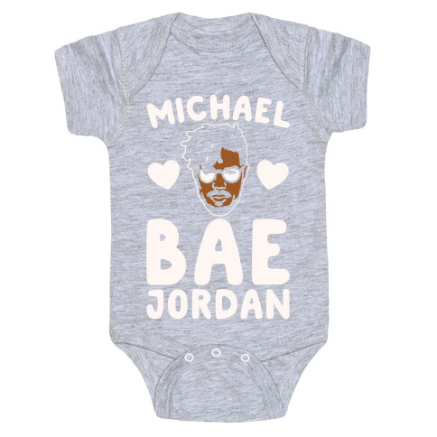 Michael Bae Jordan Parody White Print Baby One-Piece