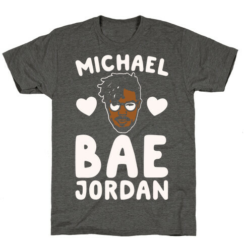 Michael Bae Jordan Parody White Print T-Shirt