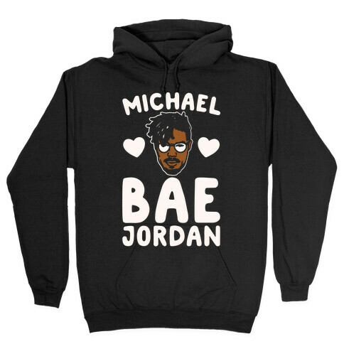 Michael Bae Jordan Parody White Print Hooded Sweatshirt