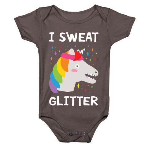 I Sweat Glitter Unicorn Baby One-Piece