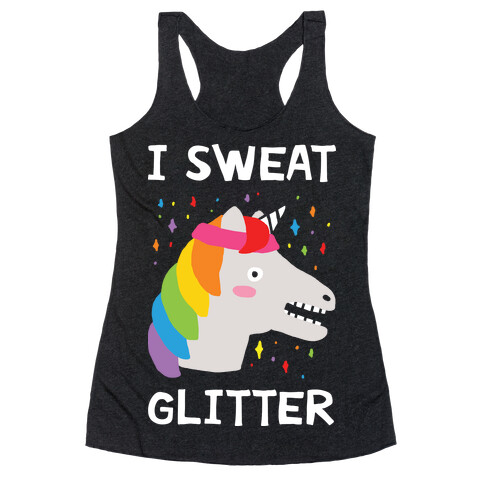 I Sweat Glitter Unicorn Racerback Tank Top