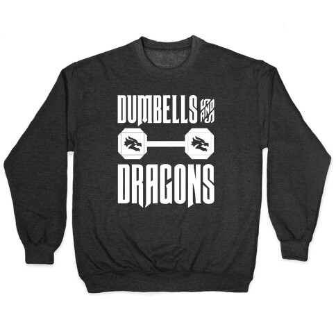 Dumbells & Dragons Parody White Print Pullover
