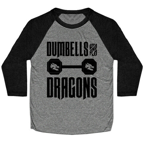 Dumbells & Dragons Parody Baseball Tee