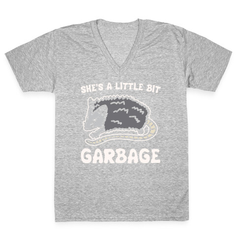 I'm A Little Bit Country She's A Little Bit Garbage Pairs Shirt White Print V-Neck Tee Shirt
