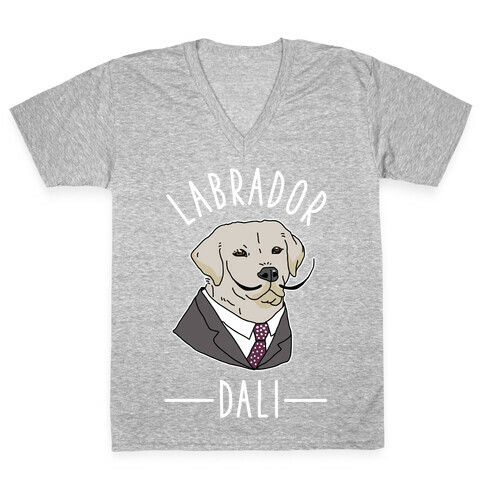 Labrador Dali  V-Neck Tee Shirt