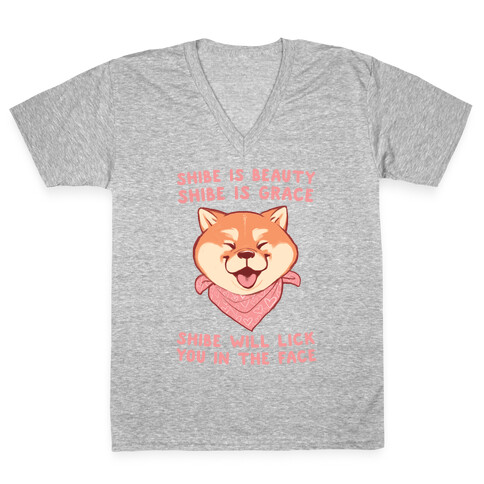 Shibe is Beauty, Shibe is Grace V-Neck Tee Shirt