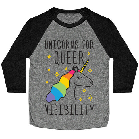 Unicorns For Queer Visibility Baseball Tee