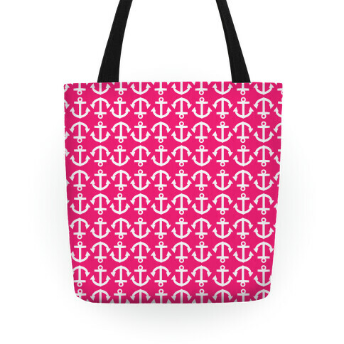 Anchor Pattern Pink Tote