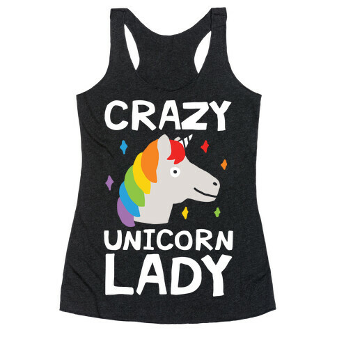 Crazy Unicorn Lady Racerback Tank Top
