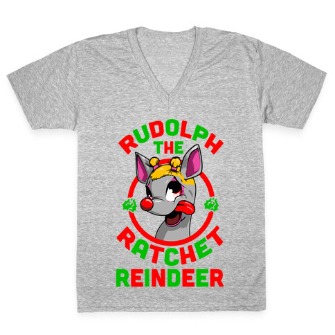 Rudolph the Ratchet Reindeer V-Neck Tee Shirt